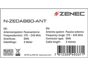 ZENEC ERSATZTEIL ANTENNE N-ZEDAB60-ANT