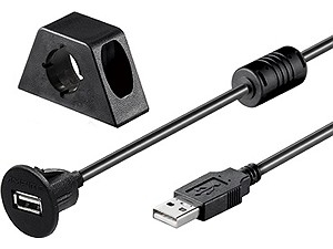 USB EINBAUBUCHSE M. 200CM KABEL AMPIRE XUB200