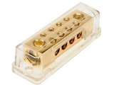 Verteilerblock<br><br>2 x 50 mm  Eingang<br>8 x 10 mm  Ausgang<br><br>Farbe: gold