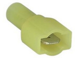 Flachstecker vollisoliert gelb<br><br>6,3 mm<br><br>Kabelstaerke: 4,0 - 6,0 mm <br><br>Inhalt: 100...